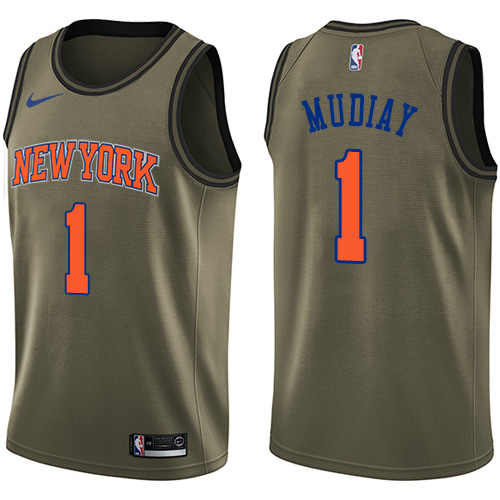 Men's Nike New York Knicks #1 Ramon Sessions Swingman Green Salute to Service NBA Jersey
