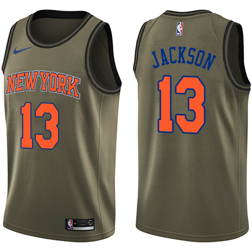 Men's Nike New York Knicks #13 Mark Jackson Swingman Green Salute to Service NBA Jersey
