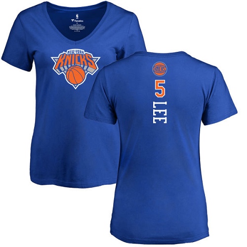 NBA Women's Nike New York Knicks #5 Courtney Lee Royal Blue Backer T-Shirt