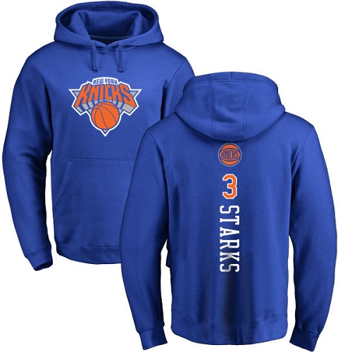NBA Nike New York Knicks #3 John Starks Royal Blue Backer Pullover Hoodie