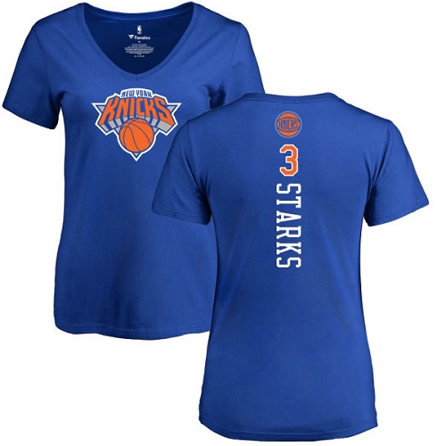 NBA Women's Nike New York Knicks #3 John Starks Royal Blue Backer T-Shirt