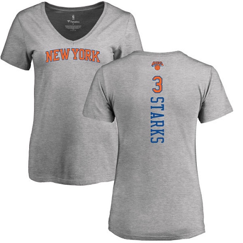 NBA Women's Nike New York Knicks #3 John Starks Ash Backer T-Shirt