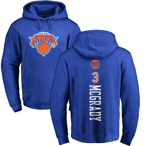 NBA Nike New York Knicks #3 Tracy McGrady Royal Blue Backer Pullover Hoodie