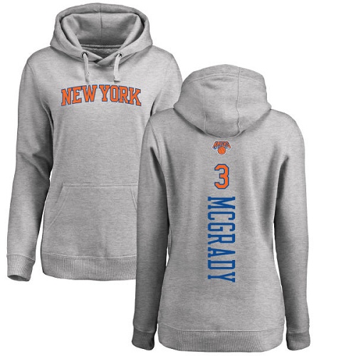 NBA Women's Nike New York Knicks #3 Tracy McGrady Ash Backer Pullover Hoodie