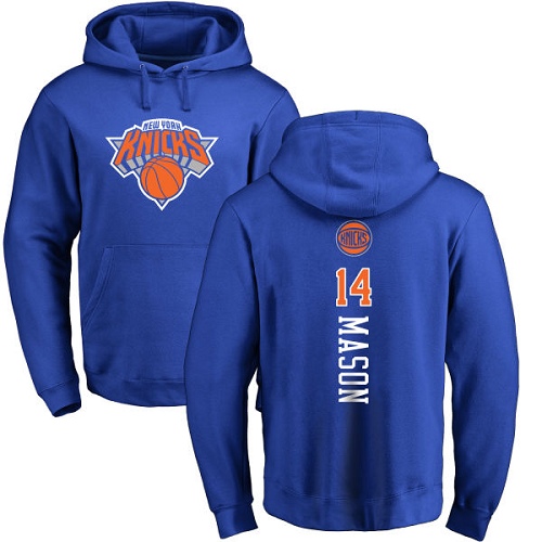 NBA Nike New York Knicks #14 Anthony Mason Royal Blue Backer Pullover Hoodie