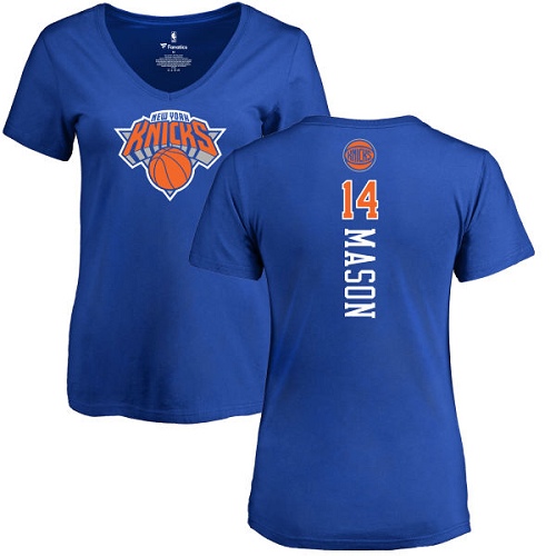 NBA Women's Nike New York Knicks #14 Anthony Mason Royal Blue Backer T-Shirt