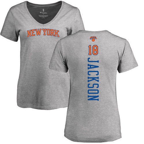 NBA Women's Nike New York Knicks #18 Phil Jackson Ash Backer T-Shirt