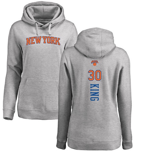 NBA Women's Nike New York Knicks #30 Bernard King Ash Backer Pullover Hoodie
