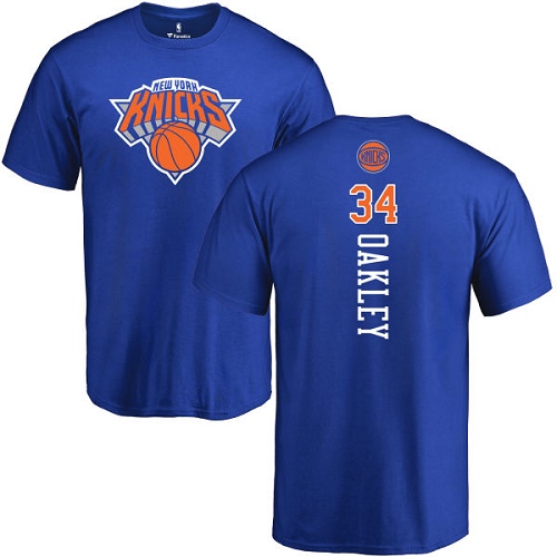 NBA Nike New York Knicks #34 Charles Oakley Royal Blue Backer T-Shirt