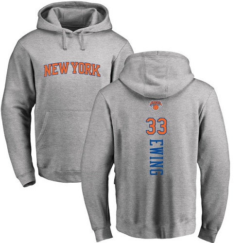 NBA Nike New York Knicks #33 Patrick Ewing Ash Backer Pullover Hoodie
