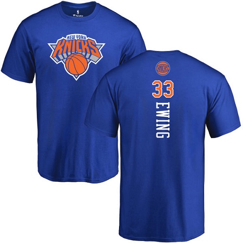 NBA Nike New York Knicks #33 Patrick Ewing Royal Blue Backer T-Shirt