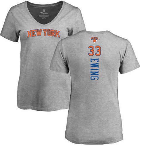 NBA Women's Nike New York Knicks #33 Patrick Ewing Ash Backer T-Shirt