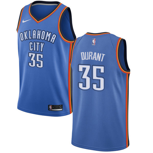 Men's Nike Oklahoma City Thunder #35 Kevin Durant Swingman Royal Blue Road NBA Jersey - Icon Edition