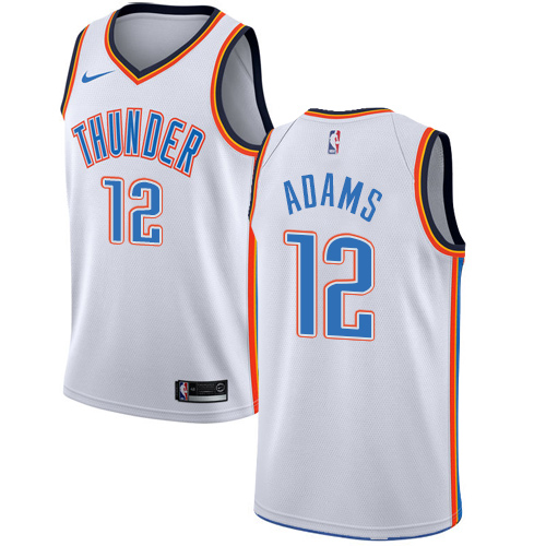 Men's Nike Oklahoma City Thunder #12 Steven Adams Swingman White Home NBA Jersey - Association Edition