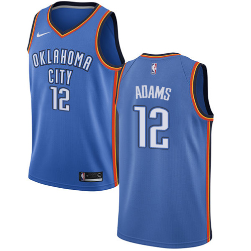Men's Nike Oklahoma City Thunder #12 Steven Adams Swingman Royal Blue Road NBA Jersey - Icon Edition