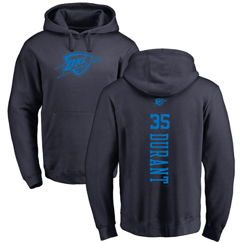 NBA Nike Oklahoma City Thunder #35 Kevin Durant Navy Blue One Color Backer Pullover Hoodie