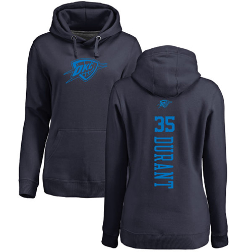 NBA Women's Nike Oklahoma City Thunder #35 Kevin Durant Navy Blue One Color Backer Pullover Hoodie