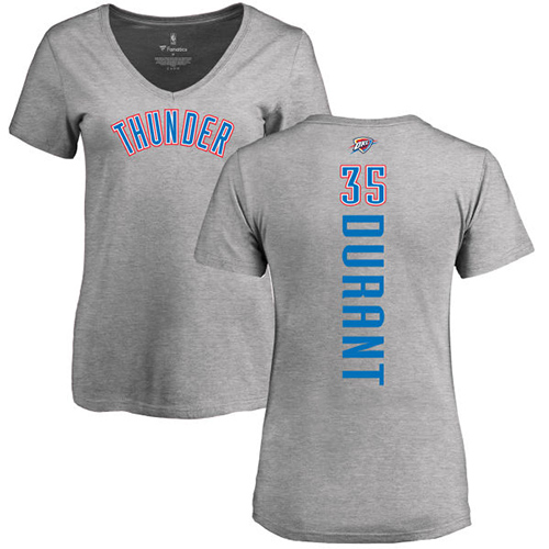 NBA Women's Nike Oklahoma City Thunder #35 Kevin Durant Ash Backer T-Shirt