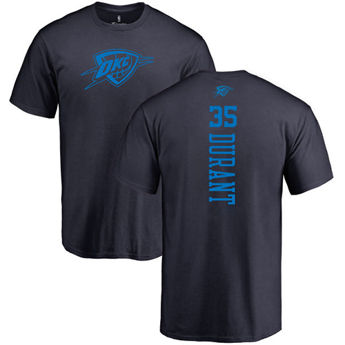 NBA Nike Oklahoma City Thunder #35 Kevin Durant Navy Blue One Color Backer T-Shirt