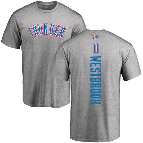 NBA Nike Oklahoma City Thunder #0 Russell Westbrook Ash Backer T-Shirt