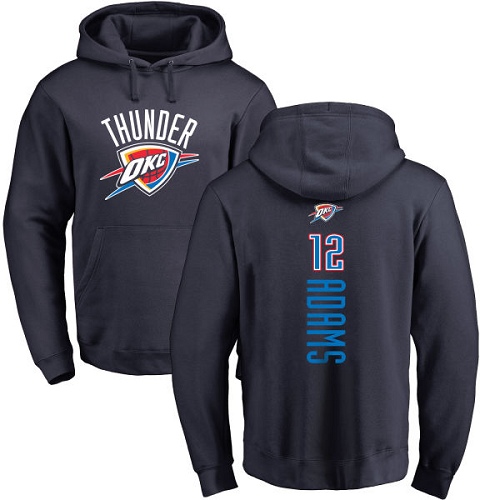 NBA Nike Oklahoma City Thunder #12 Steven Adams Navy Blue Backer Pullover Hoodie