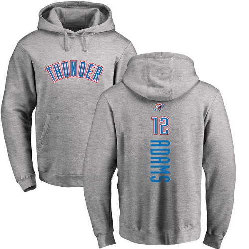 NBA Nike Oklahoma City Thunder #12 Steven Adams Ash Backer Pullover Hoodie