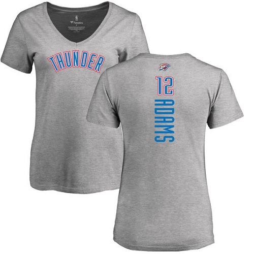 NBA Women's Nike Oklahoma City Thunder #12 Steven Adams Ash Backer T-Shirt
