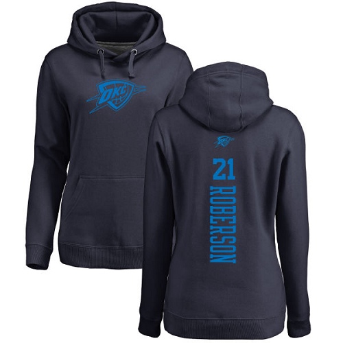 NBA Women's Nike Oklahoma City Thunder #21 Andre Roberson Navy Blue One Color Backer Pullover Hoodie