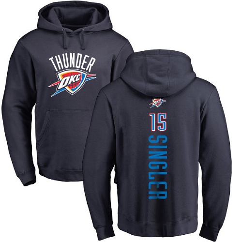 NBA Nike Oklahoma City Thunder #15 Kyle Singler Navy Blue Backer Pullover Hoodie