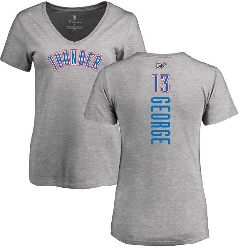 NBA Women's Nike Oklahoma City Thunder #13 Paul George Ash Backer T-Shirt