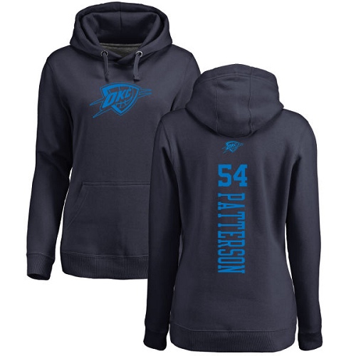 NBA Women's Nike Oklahoma City Thunder #54 Patrick Patterson Navy Blue One Color Backer Pullover Hoodie