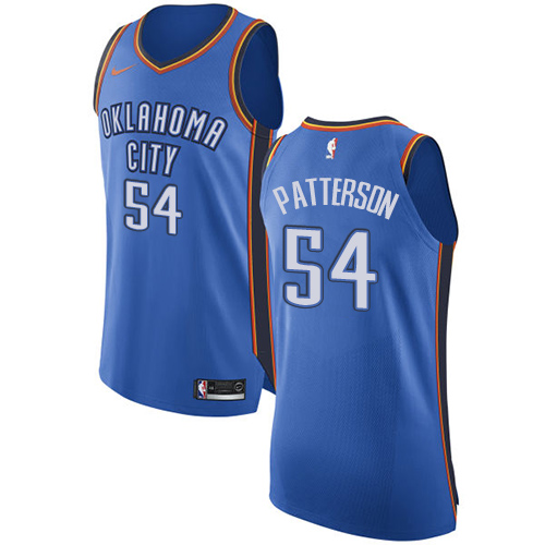 Men's Nike Oklahoma City Thunder #54 Patrick Patterson Authentic Royal Blue Road NBA Jersey - Icon Edition