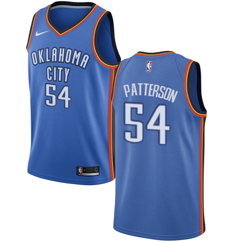 Men's Nike Oklahoma City Thunder #54 Patrick Patterson Swingman Royal Blue Road NBA Jersey - Icon Edition