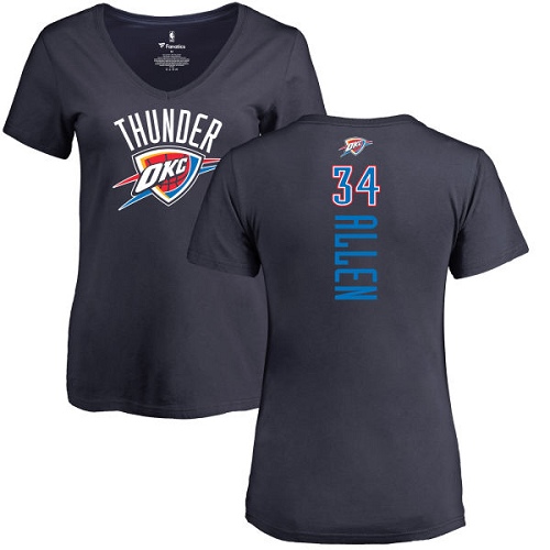 NBA Women's Nike Oklahoma City Thunder #34 Ray Allen Navy Blue Backer T-Shirt
