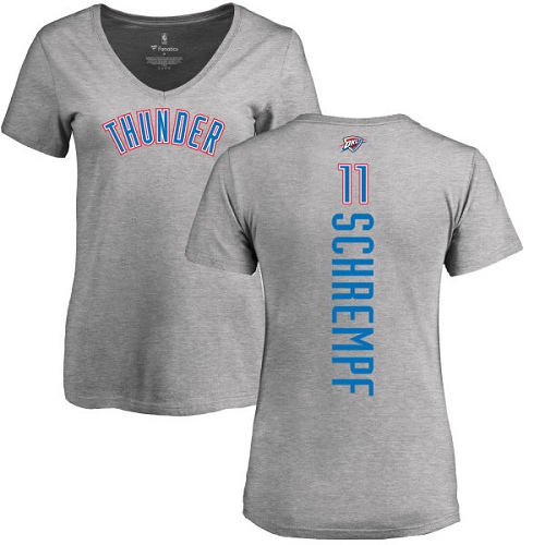 NBA Women's Nike Oklahoma City Thunder #11 Detlef Schrempf Ash Backer T-Shirt