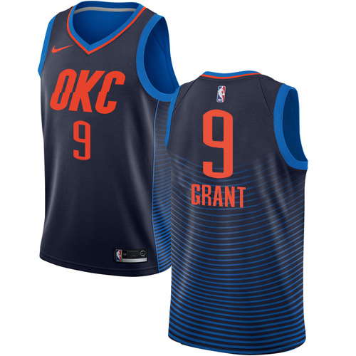 Men's Nike Oklahoma City Thunder #9 Jerami Grant Authentic Navy Blue NBA Jersey Statement Edition
