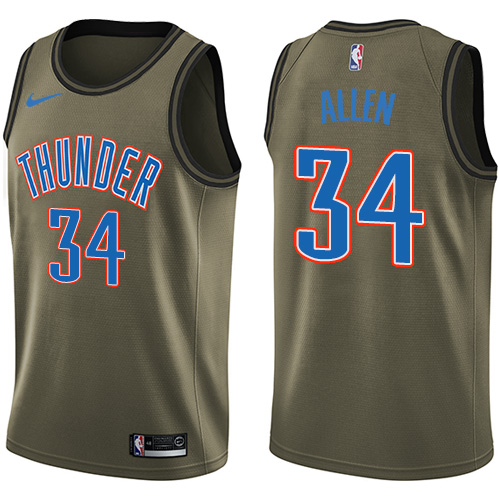 Men's Nike Oklahoma City Thunder #34 Ray Allen Swingman Green Salute to Service NBA Jersey