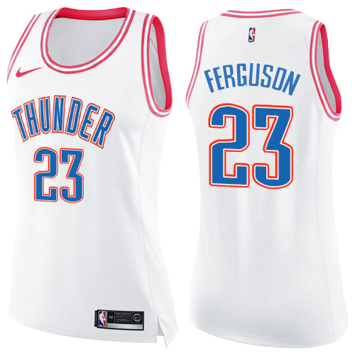 Women's Nike Oklahoma City Thunder #23 Terrance Ferguson Swingman White/Pink Fashion NBA Jersey