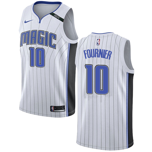 Men's Adidas Orlando Magic #10 Evan Fournier Swingman White Home NBA Jersey