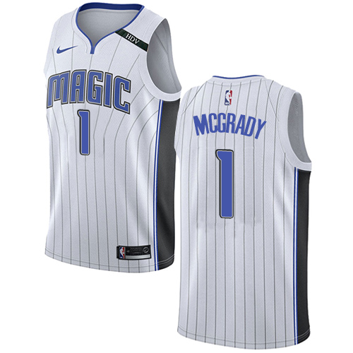 Men's Adidas Orlando Magic #1 Tracy Mcgrady Authentic White Home NBA Jersey