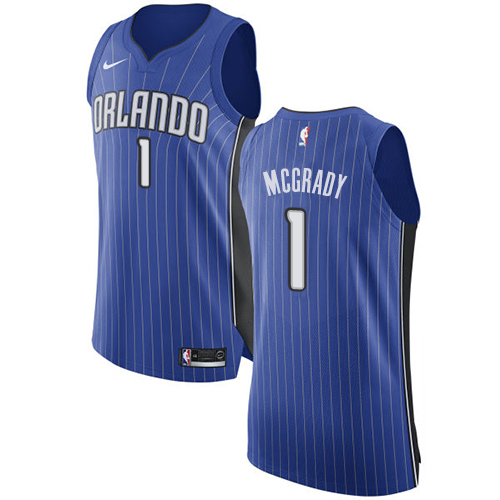 Men's Nike Orlando Magic #1 Tracy Mcgrady Authentic Royal Blue Road NBA Jersey - Icon Edition