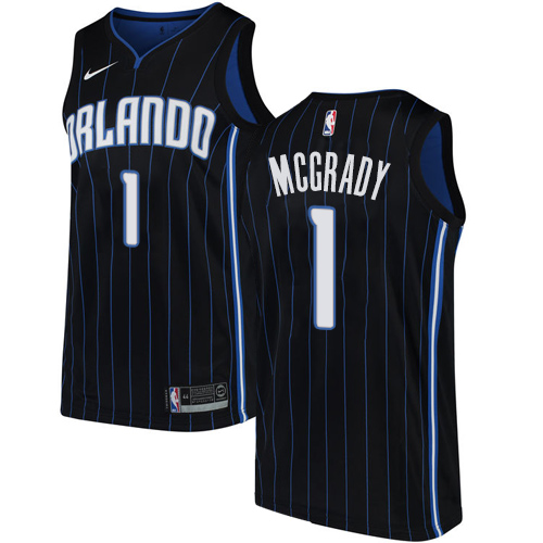 Men's Nike Orlando Magic #1 Tracy Mcgrady Authentic Black Alternate NBA Jersey Statement Edition