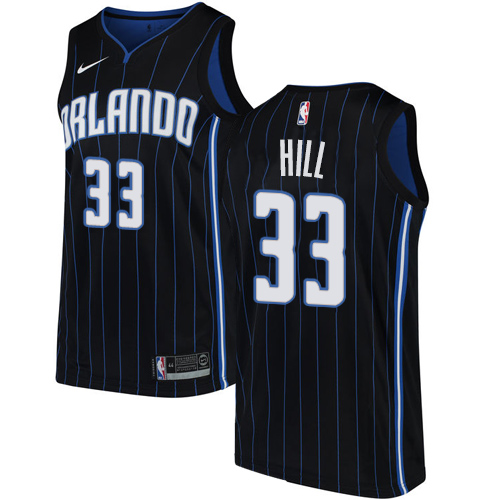 Men's Nike Orlando Magic #33 Grant Hill Authentic Black Alternate NBA Jersey Statement Edition