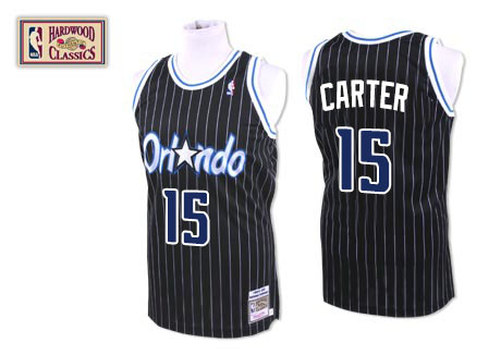 Men's Mitchell and Ness Orlando Magic #15 Vince Carter Authentic Black Throwback NBA Jersey