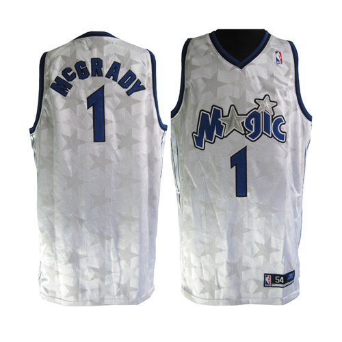 Men's Adidas Orlando Magic #1 Tracy Mcgrady Authentic White Star Limited Edition NBA Jersey