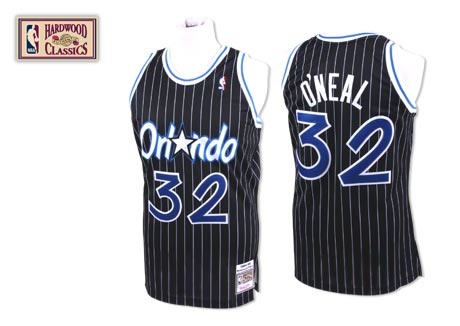 Men's Mitchell and Ness Orlando Magic #32 Shaquille O'Neal Swingman Black Throwback NBA Jersey