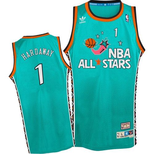 Men's Mitchell and Ness Orlando Magic #1 Penny Hardaway Authentic Light Blue 1996 All Star Throwback NBA Jersey