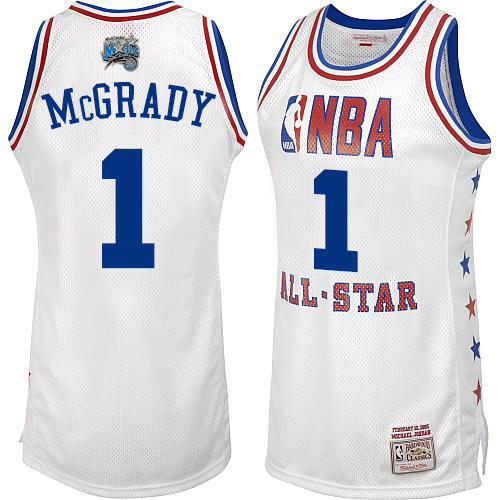 Men's Mitchell and Ness Orlando Magic #1 Tracy Mcgrady Authentic White 2003 All Star Throwback NBA Jersey