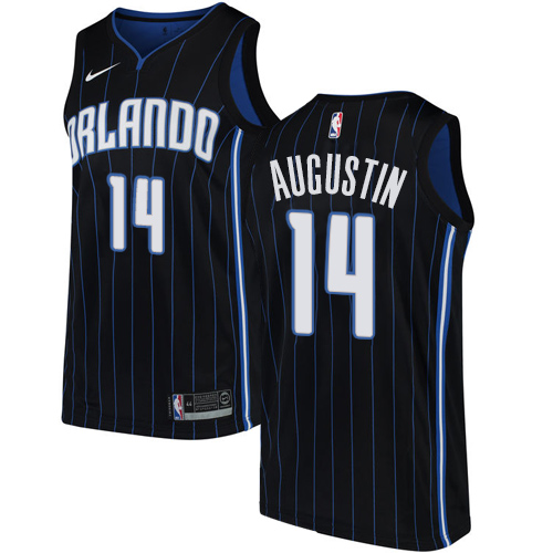 Men's Nike Orlando Magic #14 D.J. Augustin Authentic Black Alternate NBA Jersey Statement Edition