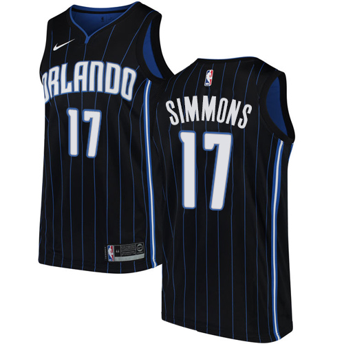 Youth Nike Orlando Magic #17 Jonathon Simmons Authentic Black Alternate NBA Jersey Statement Edition